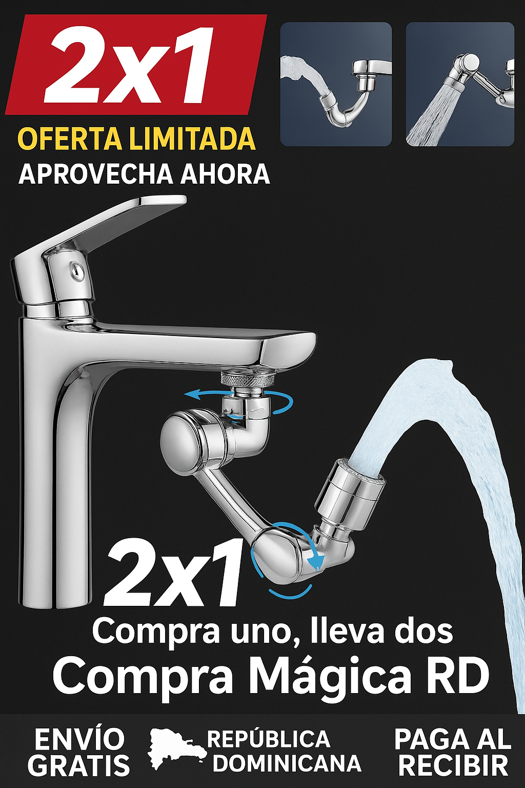 Grifo de Lujo AquaFlex™💧 2x1