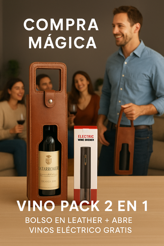 Vino Pack 2 en 1™🍷⚡ Bolsa Leather + Abre Vinos Electrico